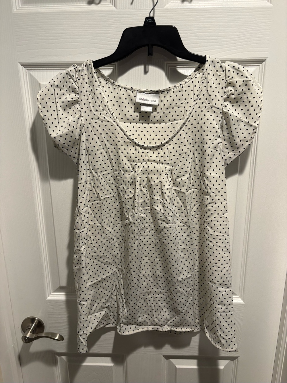 Obi Mamanna White Polka Dot Scoop Neck Top maternity